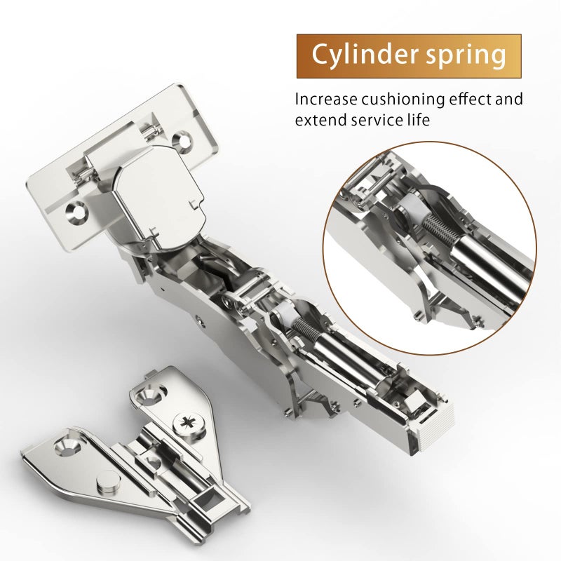 Furniware 2 Pack 1 Pair 165 Degree Lazy Susan Hinges Full Overlay Concealed for Cabinet, Cupboard, Folded Door, Combination with Screws(Regular) - Image 4